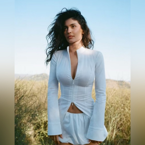 Khy White Poplin Collared Zip Shirt - Picture 7 of 9